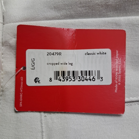 SPANX Women's On-the-Go Leg Wide White Pants With Ultimate Opacity Technology L - Picture 12 of 16